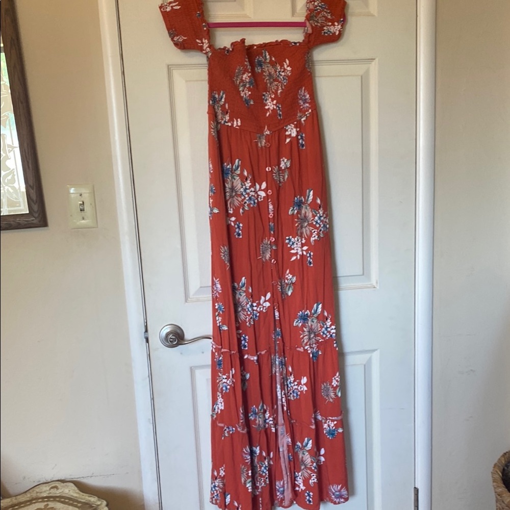 Xhilaration Red Maxi Dress Sleeveless Square Neck